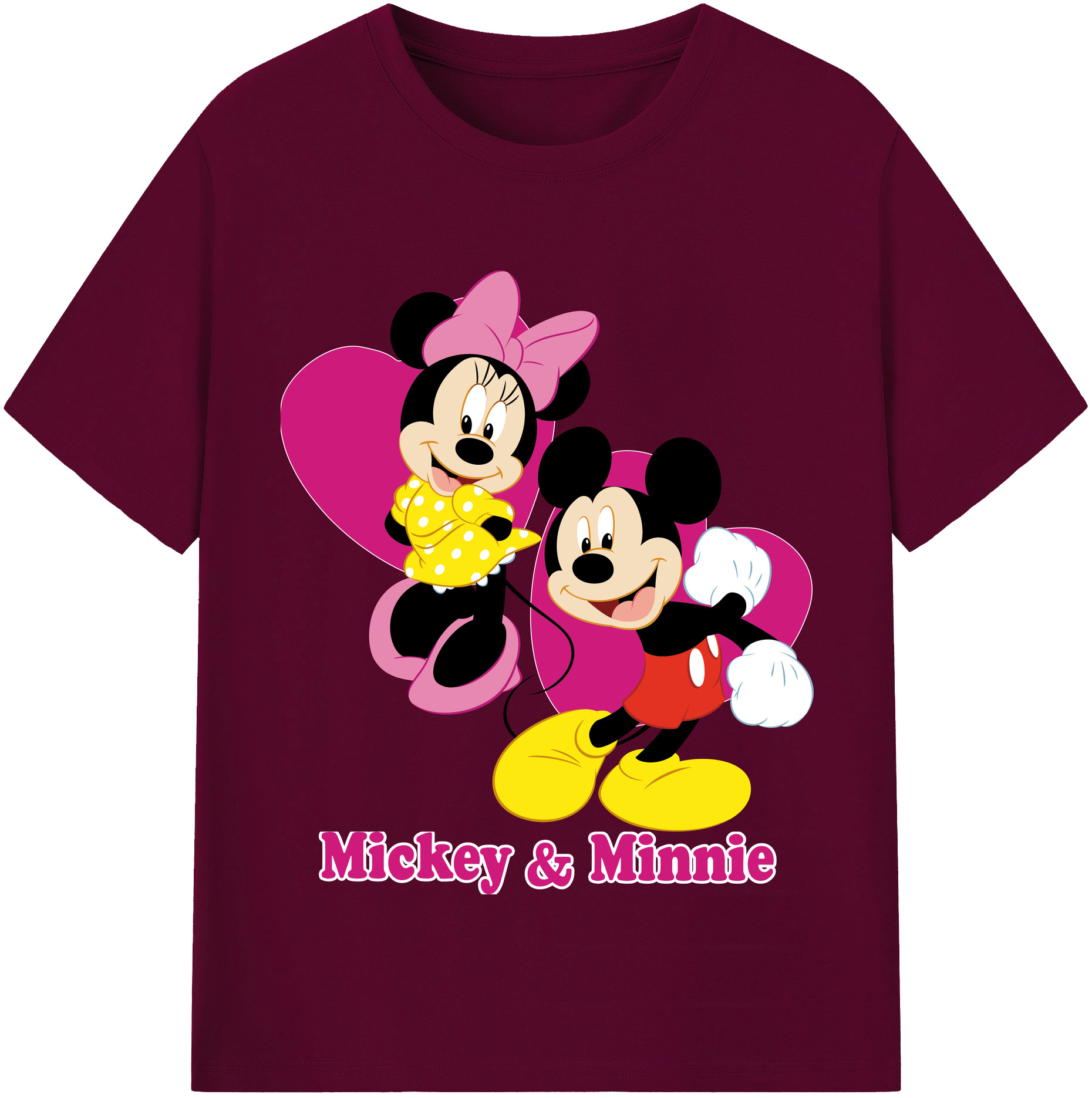 （画像用） ミッキーマウス Mickey Mouse レディースカジュアルプリントTシャツ（綿100％）